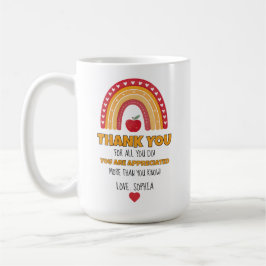 Teacher Appreciation Mug – Thank You Rainbow Kaffeetasse