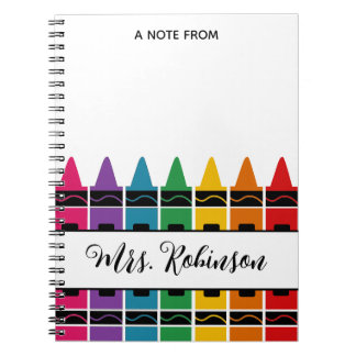 Teacher Appreciation Rainbow Crayon Notepad Notizblock