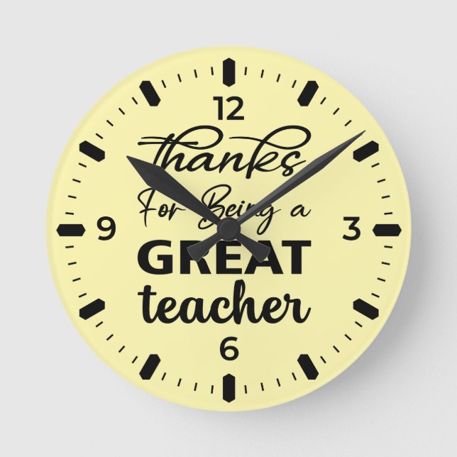Teacher Appreciation Runde Wanduhr (Vorderseite)