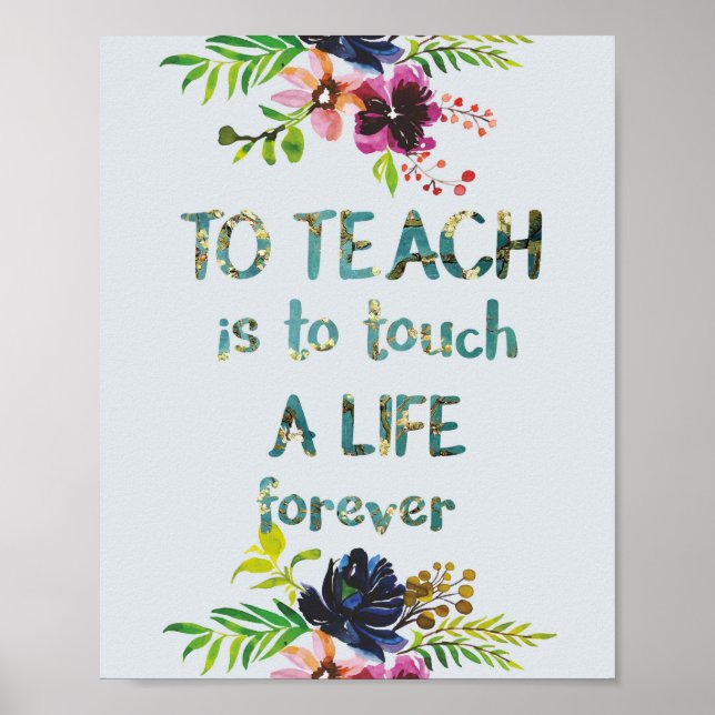 Teacher Apprecive Week Teacher Quote Typografie Poster (Vorne)