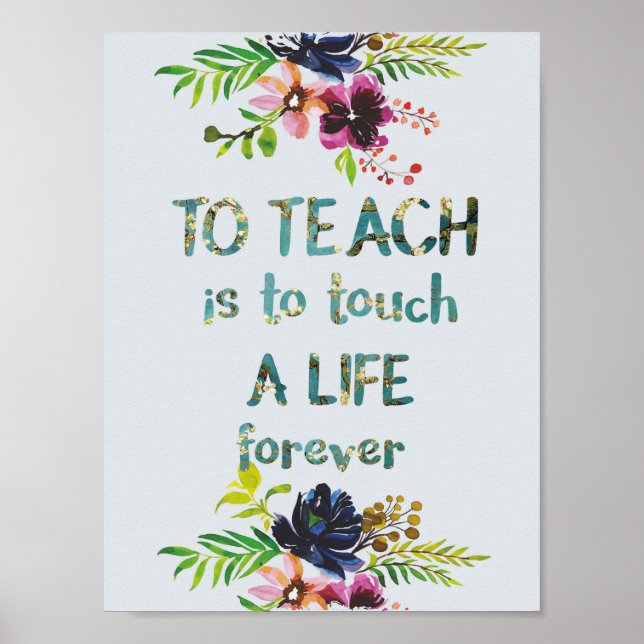 Teacher Apprecive Week Teacher Quote Typografie Poster (Vorne)