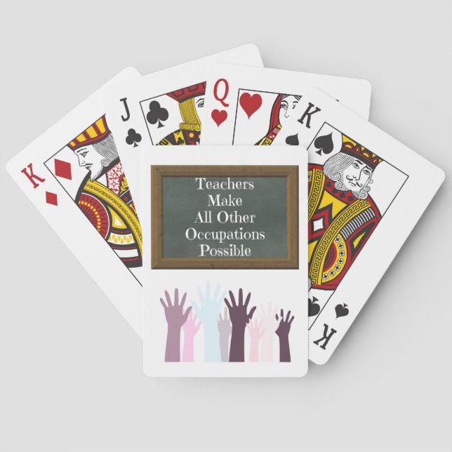 Teacher Appreption Quote Students Chalkboard Spielkarten (Rückseite)