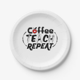 Teacher Art Coffee Teach Wiederholung Pappteller