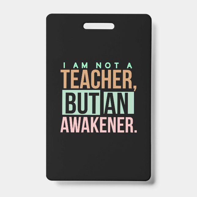Teacher Art Teacher An Awakener Ausweis (Vorderseite)