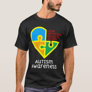 Teacher Autism Support Autistic Student Love Puzzl T-Shirt