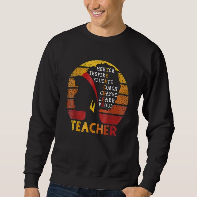 Teacher Black History Month Afro African Prde Men  Sweatshirt (Vorderseite)