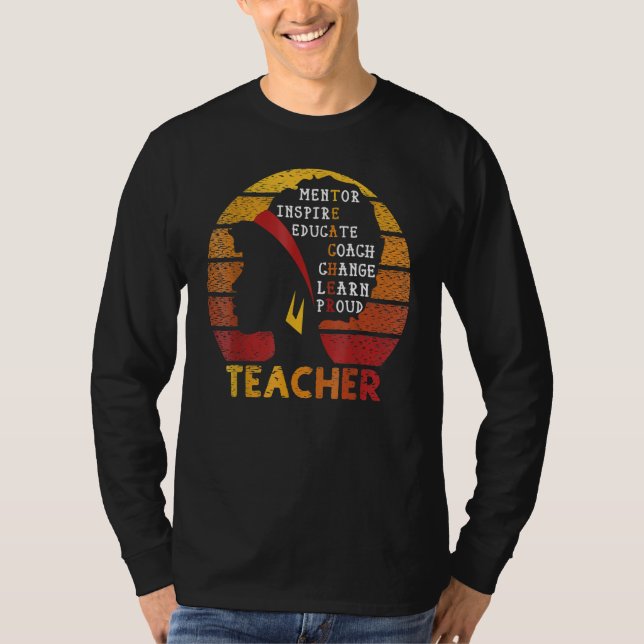 Teacher Black History Month Afro African Prde Men  T-Shirt (Vorderseite)