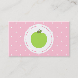 Teacher Business Card - Rosa mit weißen Polka-Pun Visitenkarte