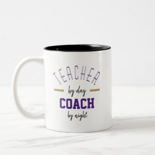 Teacher by Day, Coach by Night Zwei-Tone-Kaffee-Ta Zweifarbige Tasse