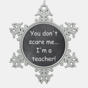 Teacher Chalkboard Design Geschenkidee nicht störe Schneeflocken Zinn-Ornament