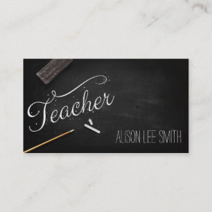 Teacher chalkboard visitenkarte
