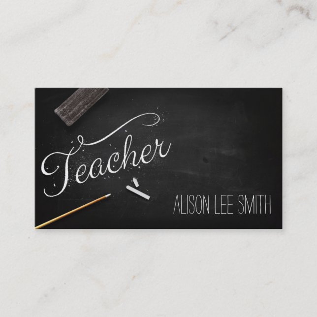 Teacher chalkboard visitenkarte (Vorderseite)