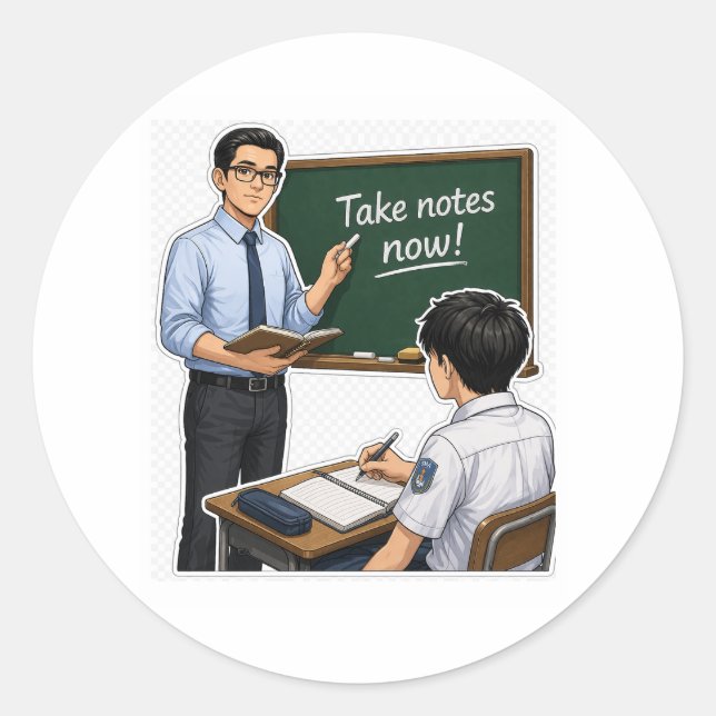 Teacher Classroom Illustration Sticker (Vorderseite)