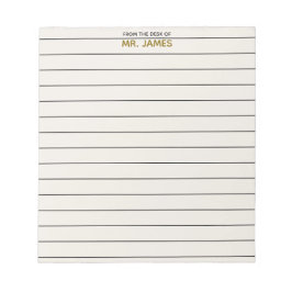 Teacher Clean Simple Lined Paper From The Desk Of  Notizblock