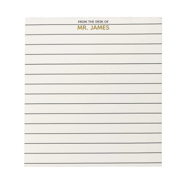 Teacher Clean Simple Lined Paper From The Desk Of  Notizblock (Vorderseite)