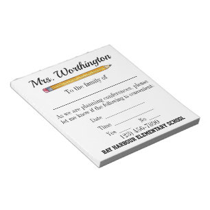 Teacher Conference School Note Pad Small Notizblock