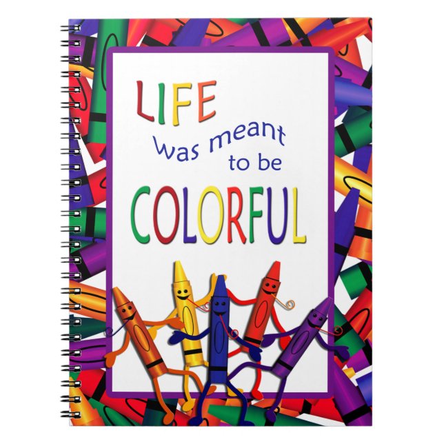 Teacher Crayons farbiges Life Note Book Notizblock (Vorderseite)