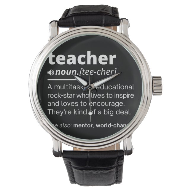 Teacher Definition - Funny Teaching School Teacher Armbanduhr (Vorderseite)