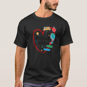 Teacher der 1. Klasse Herzklopfen - farbenfrohe Sc T-Shirt