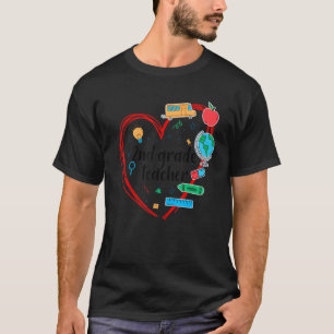 Teacher der zweiten Klasse Herzklopfen farbige Sch T-Shirt