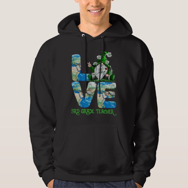 Teacher Earth Day 2023 Gnome 3rd Grade Teacher Hoodie (Vorderseite)