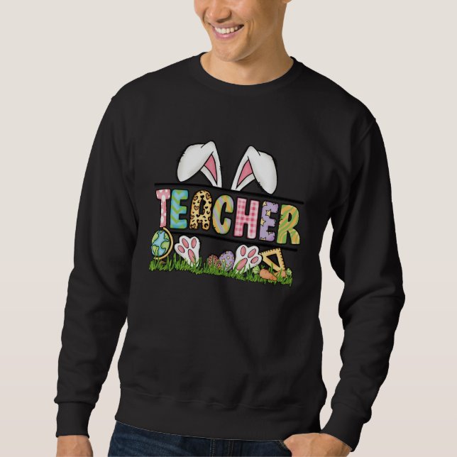 Teacher Easter Day 2023 One Hoppy Teacher Bunny Ea Sweatshirt (Vorderseite)