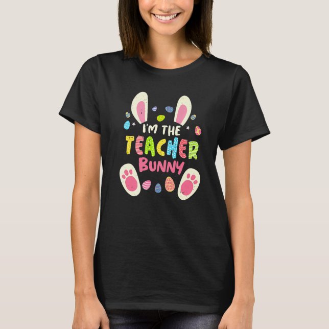 Teacher Easter Matching Family Party Bunny Face Co T-Shirt (Vorderseite)