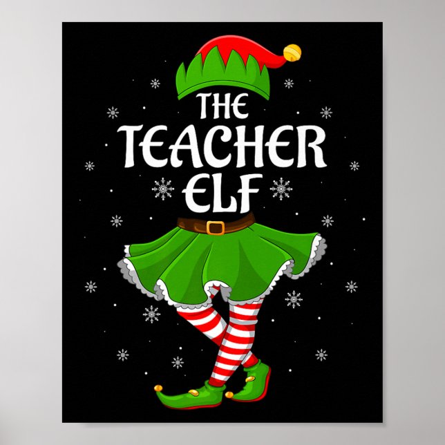 Teacher Elf Christmas Family Girls Women Elf Squad Poster (Vorne)