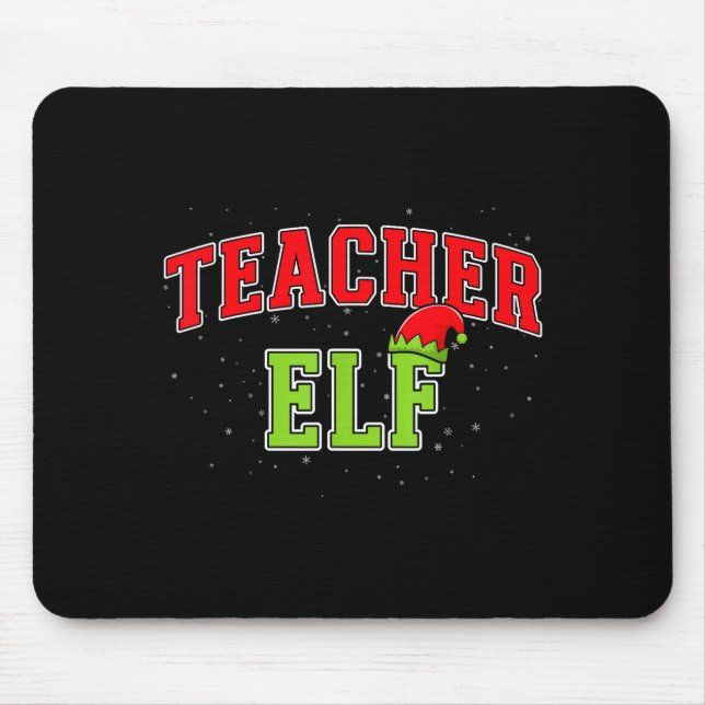 Teacher Elf Christmas Family Matching Group Xmas T Mousepad (Vorne)