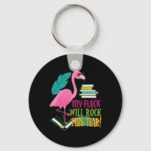 Teacher Flamingo meine Flock Rock ersten Tag Scho Schlüsselanhänger