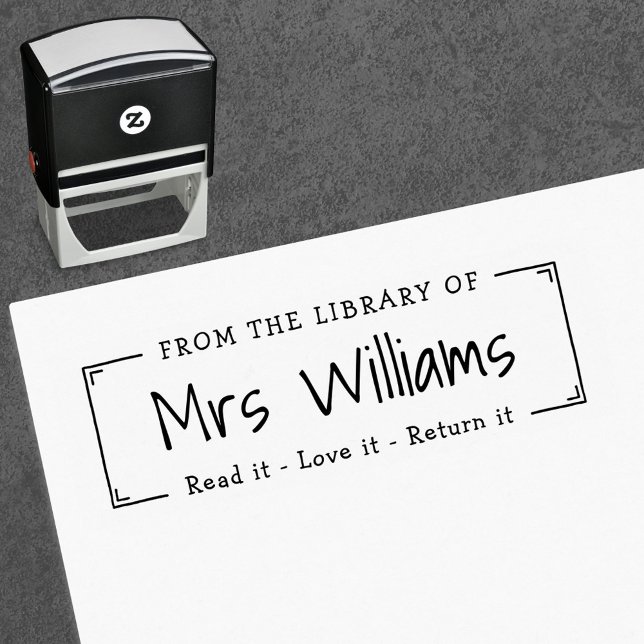 Teacher from the library of bookplate permastempel (Teacher from the library of bookplate self-inking stamp)