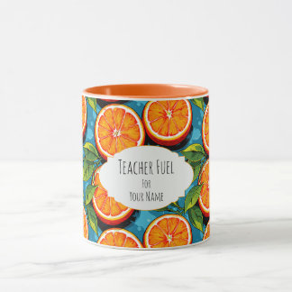 Teacher Fuel Orange – Personalized Coffee Mug Tasse