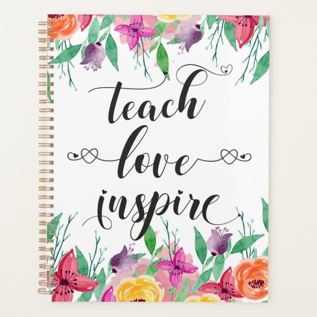 Teacher Geschenk Teach Liebe Inspirierte Zitat Blu Planer (Vorderseite)