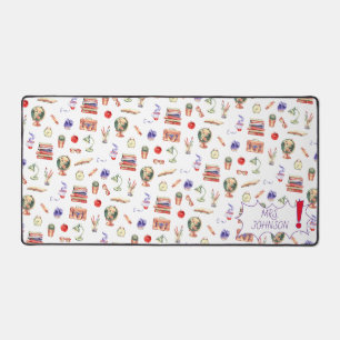 Teacher Geschenk Wasserfarben Schule Gebot Skriptn Schreibtischunterlage