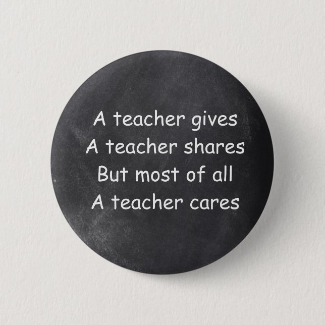 Teacher gibt Shares Chalkboard Design Geschenk Button (Vorderseite)