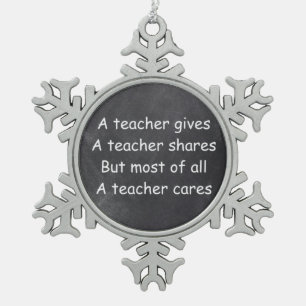 Teacher gibt Shares Chalkboard Design Geschenk Schneeflocken Zinn-Ornament