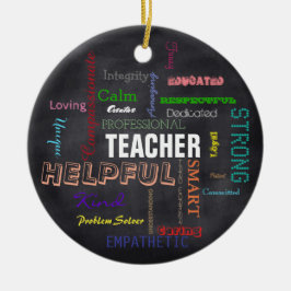 Teacher Gift Chalkboard Typography Subway Art Keramikornament