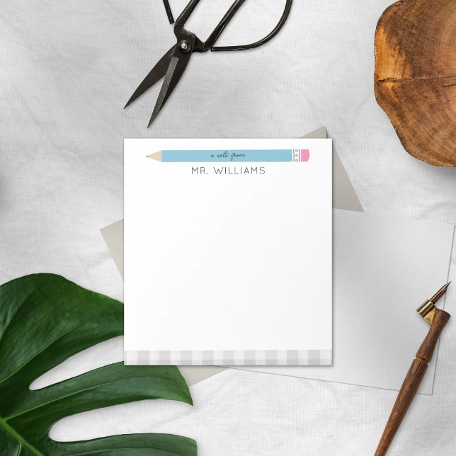 Teacher Gift Custom Illustriert Blue Stift Notizblock (Von Creator hochgeladen)