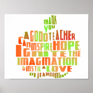 Teacher Gift Poster Typografie Zitat Apple