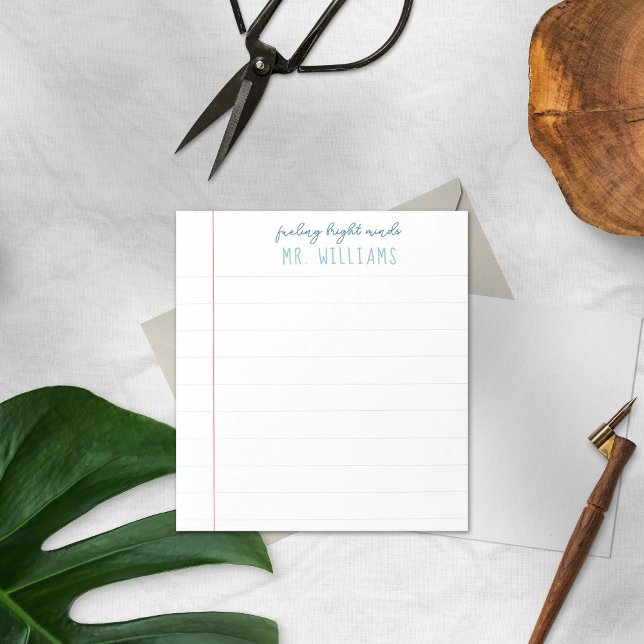 Teacher Gift Preppy Lined Paper Notepad Notizblock (Von Creator hochgeladen)