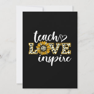 Teacher Gift Teach Liebe Inspirierte Leopard Einladung