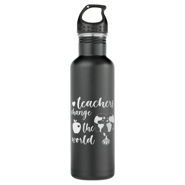 Teacher Gift Teachers Change The World Edelstahlflasche (Vorderseite)