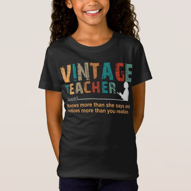 Teacher Gift Vintage Teacher T-Shirt (Vorderseite)