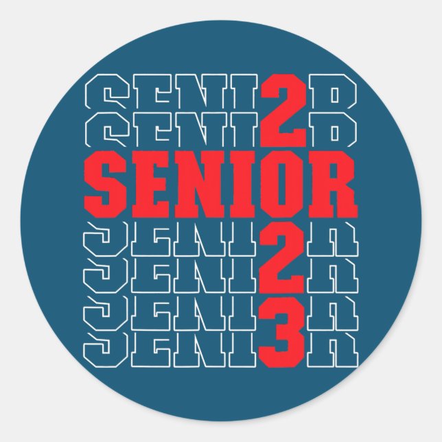 Teacher Graduation CLASS OF 2023  Runder Aufkleber (Vorderseite)