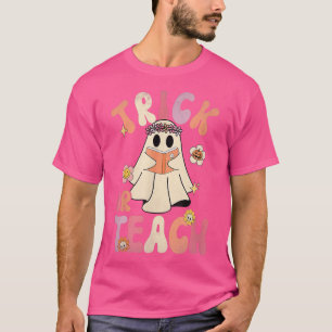 Teacher Groovy Halloween Trick oder Teach Retro Fl T-Shirt