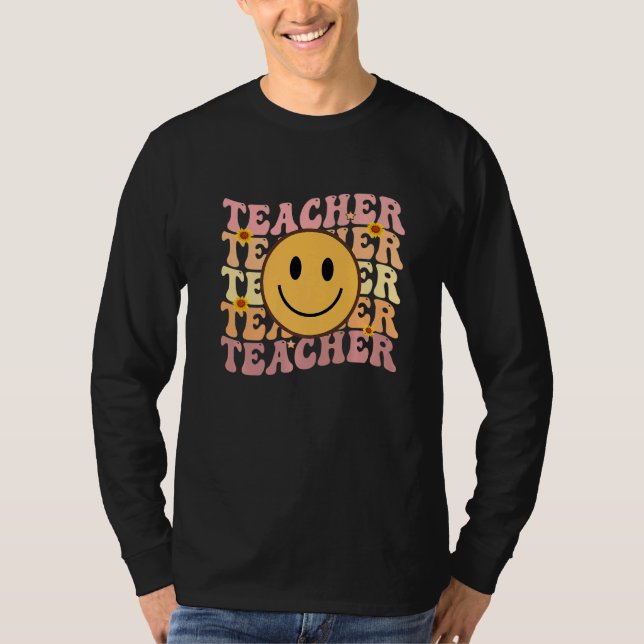 Teacher Groovy Retro Hippie  3 T-Shirt (Vorderseite)