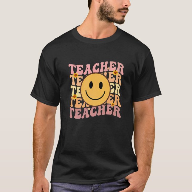 Teacher Groovy Retro Hippie  3 T-Shirt (Vorderseite)