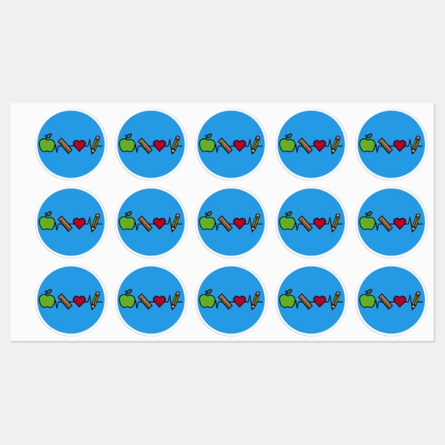 Teacher Heartbeat-Prämienaufkleber - Klassenzimmer Etiketten (Blatt)