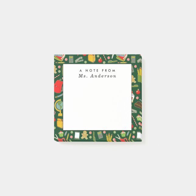 Teacher Holiday Geschenk Post-it Klebezettel (Vorderseite)