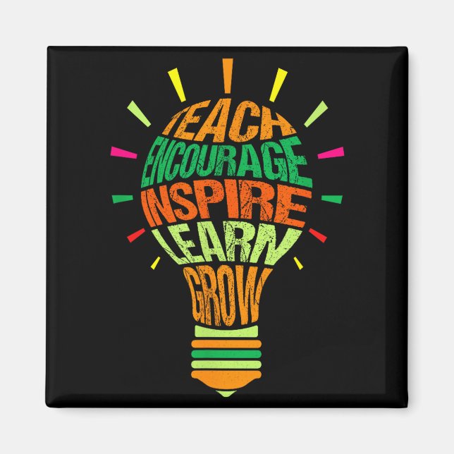 Teacher Insrational Definition Colorful Lightbulb  Magnet (Vorne)